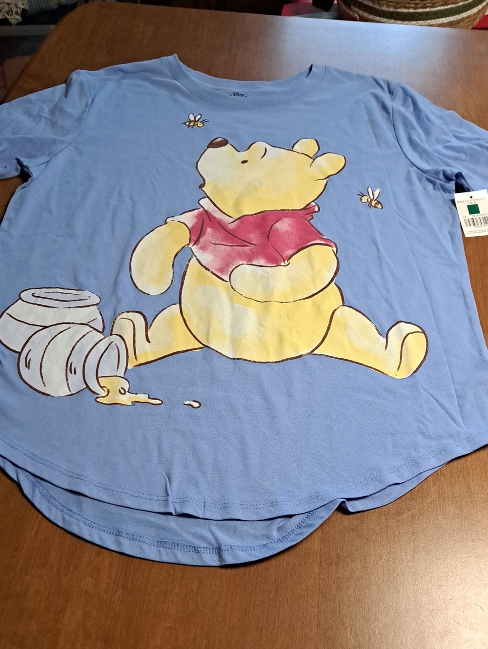 Disney Light Blue Winnie the Pooh Honey Graphic Tee XL Ptp 21.5